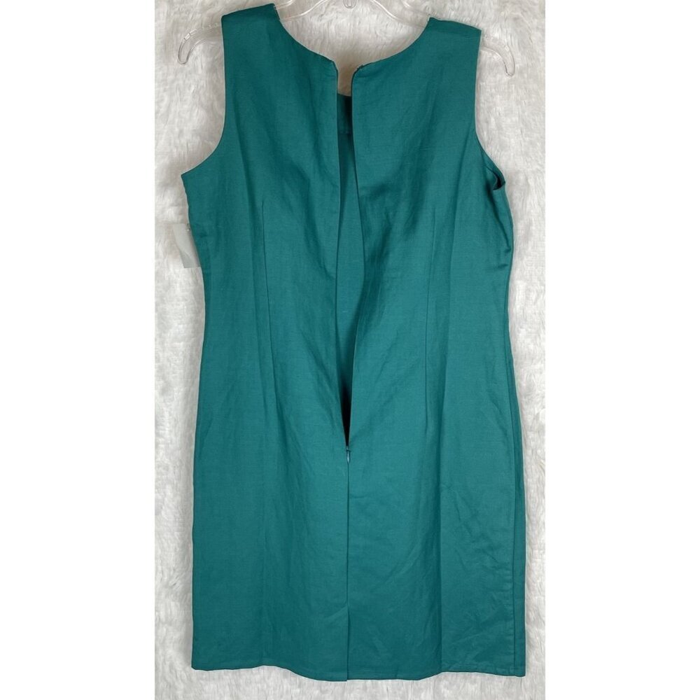 NWT Jennifer Eden Size 10 Teal Sleeveless Shift Dress Zipper Back Vintage - Picture 5 of 6